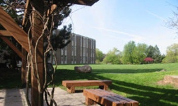 outdoor view of grassy area on campus