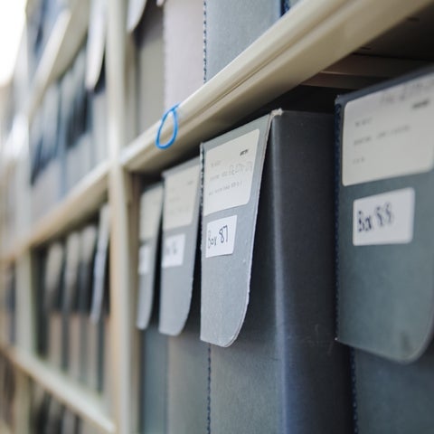 stacked archive boxes