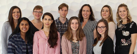 Laura Middleton with nine members of her lab.