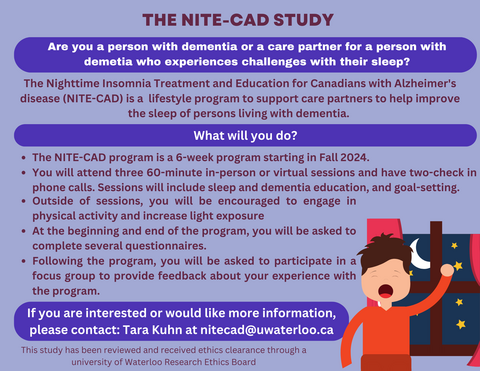 Recruitment poster for NITE-CAD study