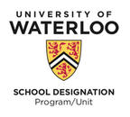 A vertical lockup with the department and program/unit names beneath the University logo.