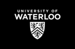 University of Waterloo logo - vertical, black reversed