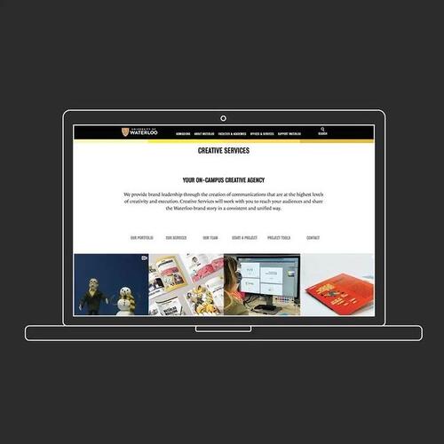 mockup of creative services homepage