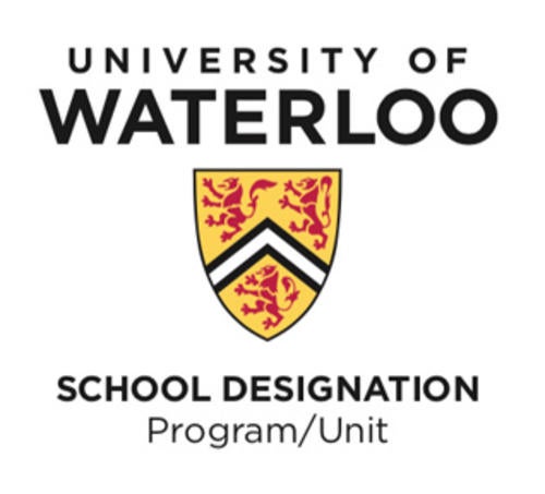 A vertical lockup with the school and program/unit names beneath the University logo.