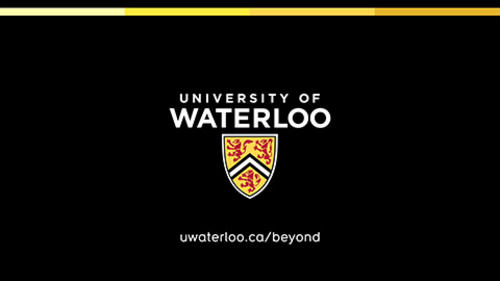 University of Waterloo tail with a CTA on a black background