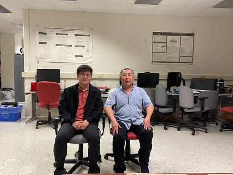 Xinyu and Prof. Shen in pizza lunch