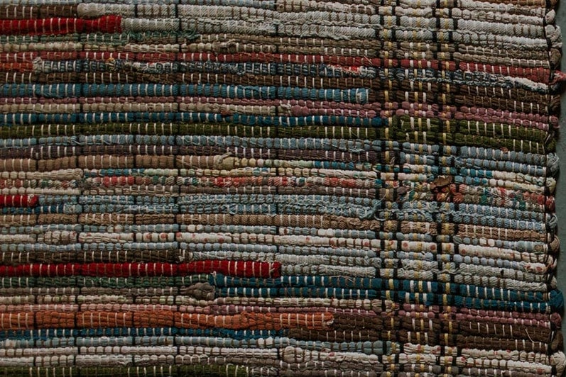 close up ofa woven carpet