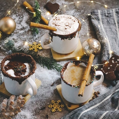 Christmas themed hot chocolate drinks