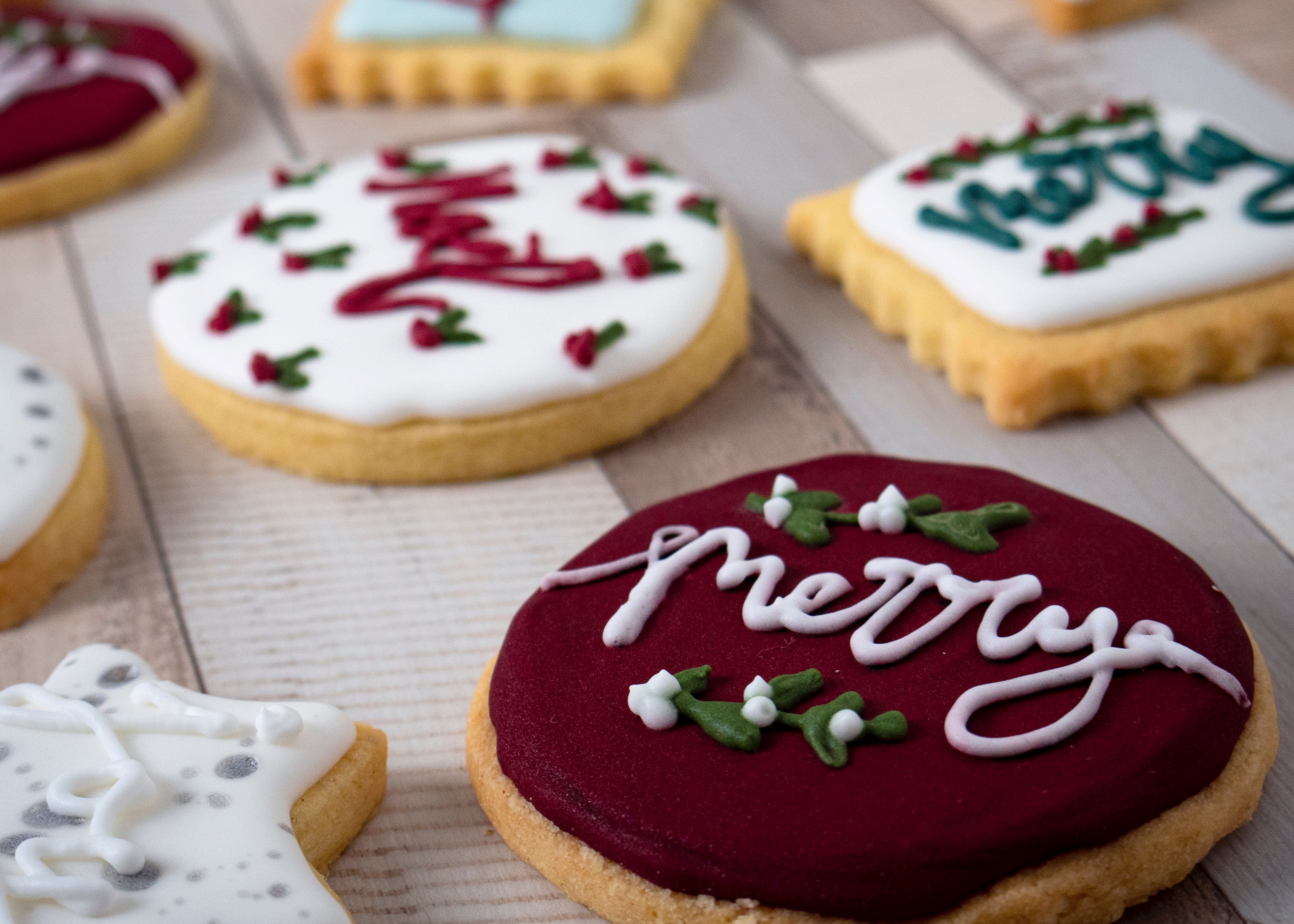 Christmas themed cookies