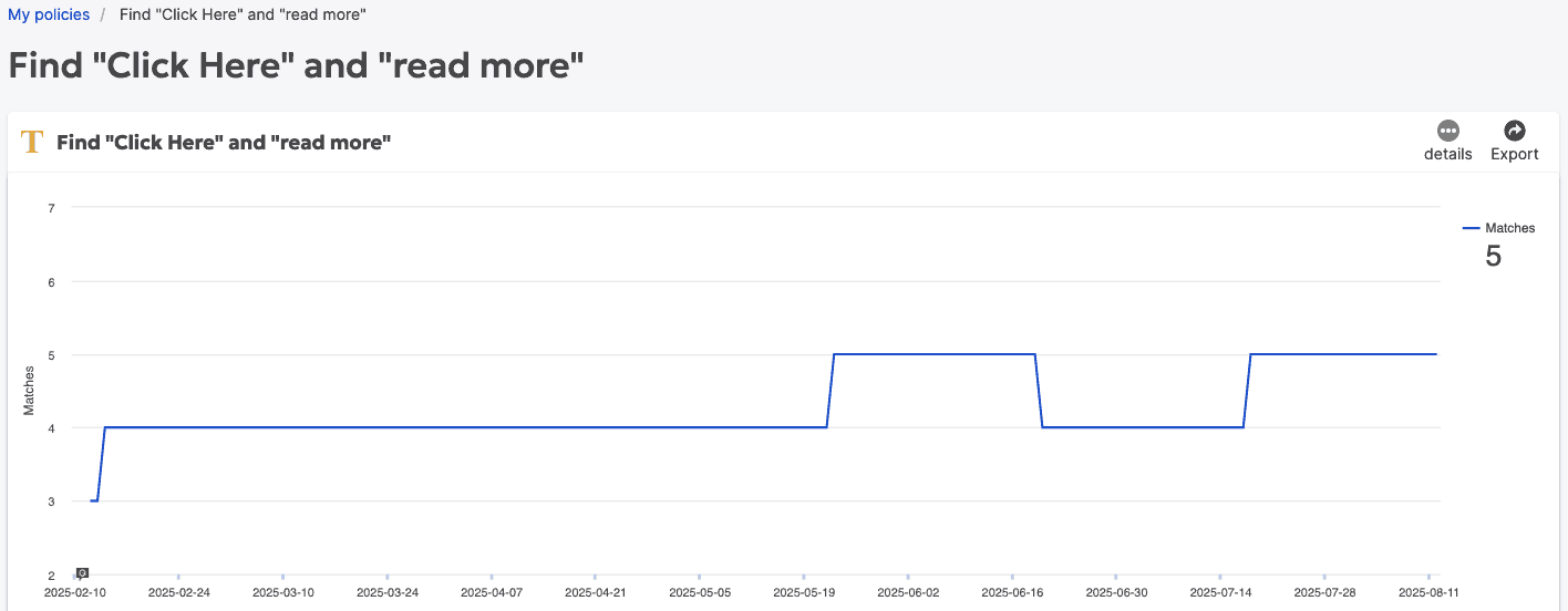 sample Siteimprove click here report