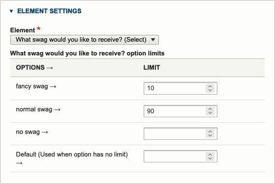 a screenshot showing the setting of limits