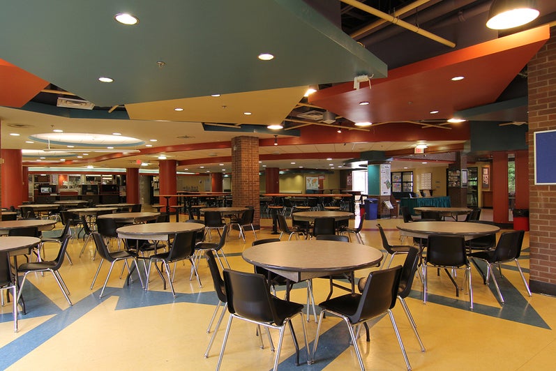 Ron Eydt Village main floor communal space and dining area