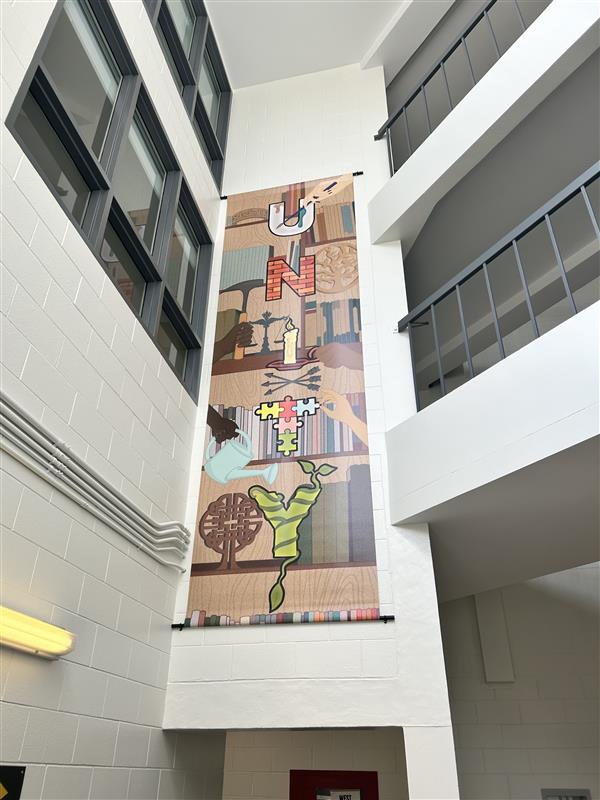 Ron Eydt Village West Quad vestibule designed by Areeba Shaikh 