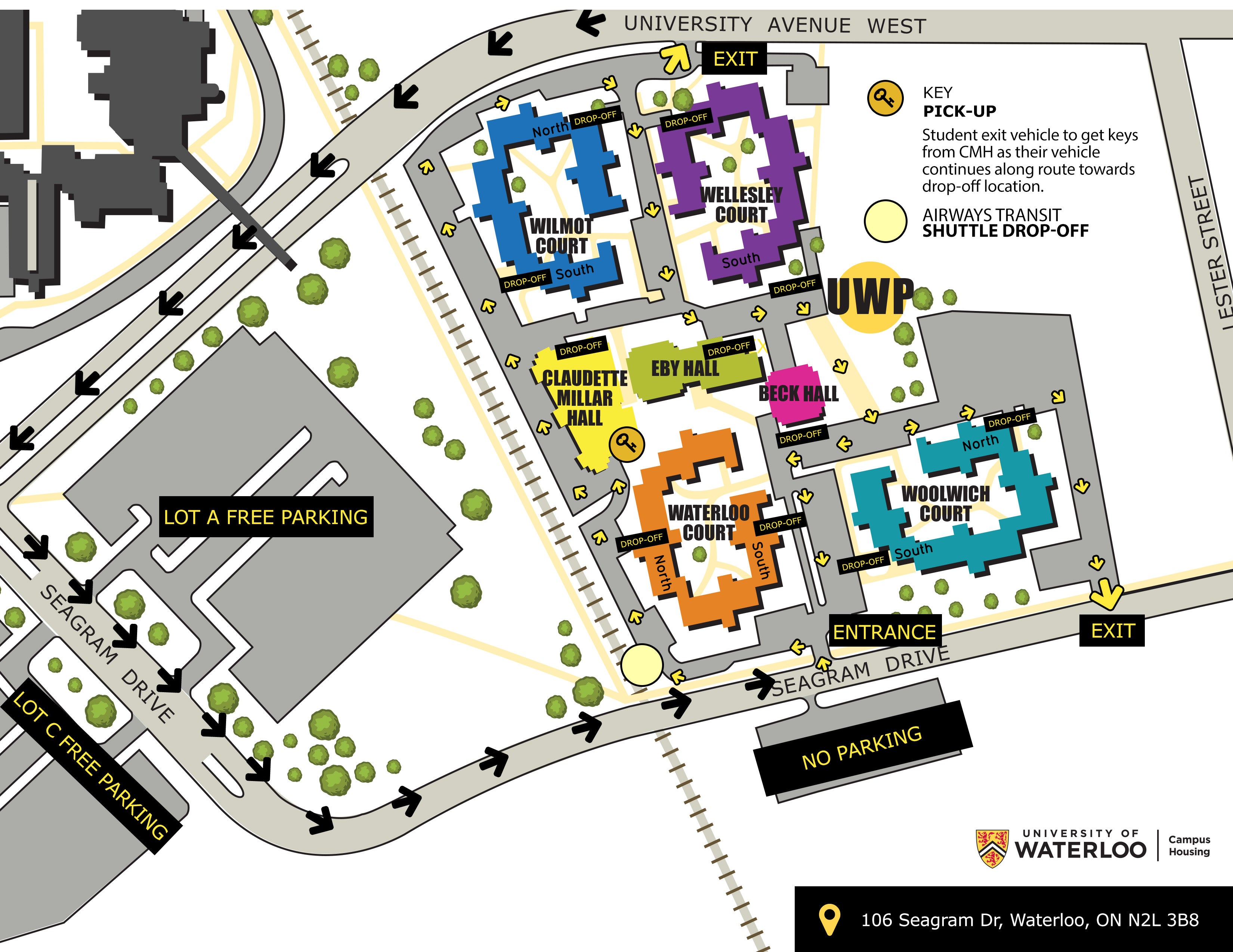 UW Place/Claudette Millar Hall Move-in Map