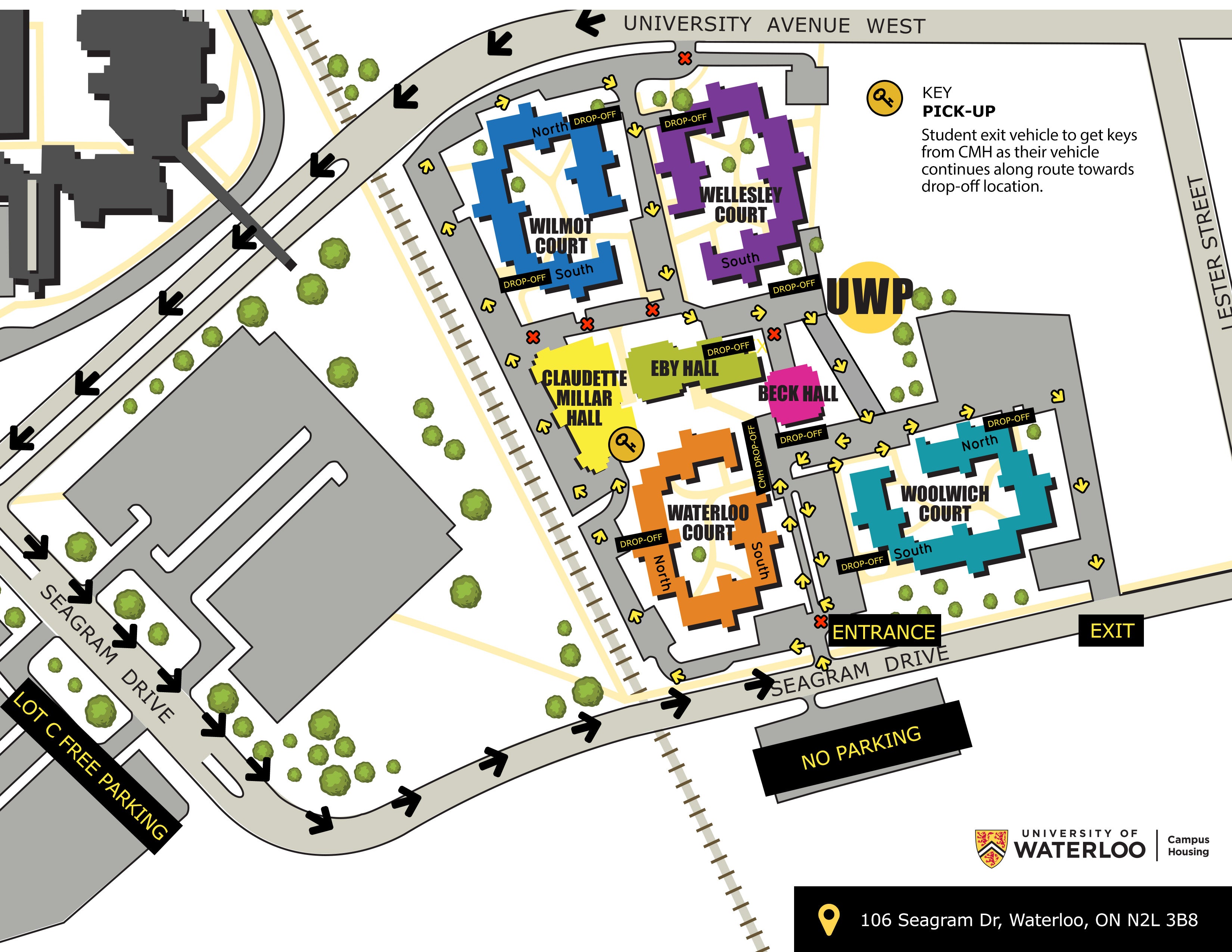 UW Place/Claudette Millar Hall Move-in Map