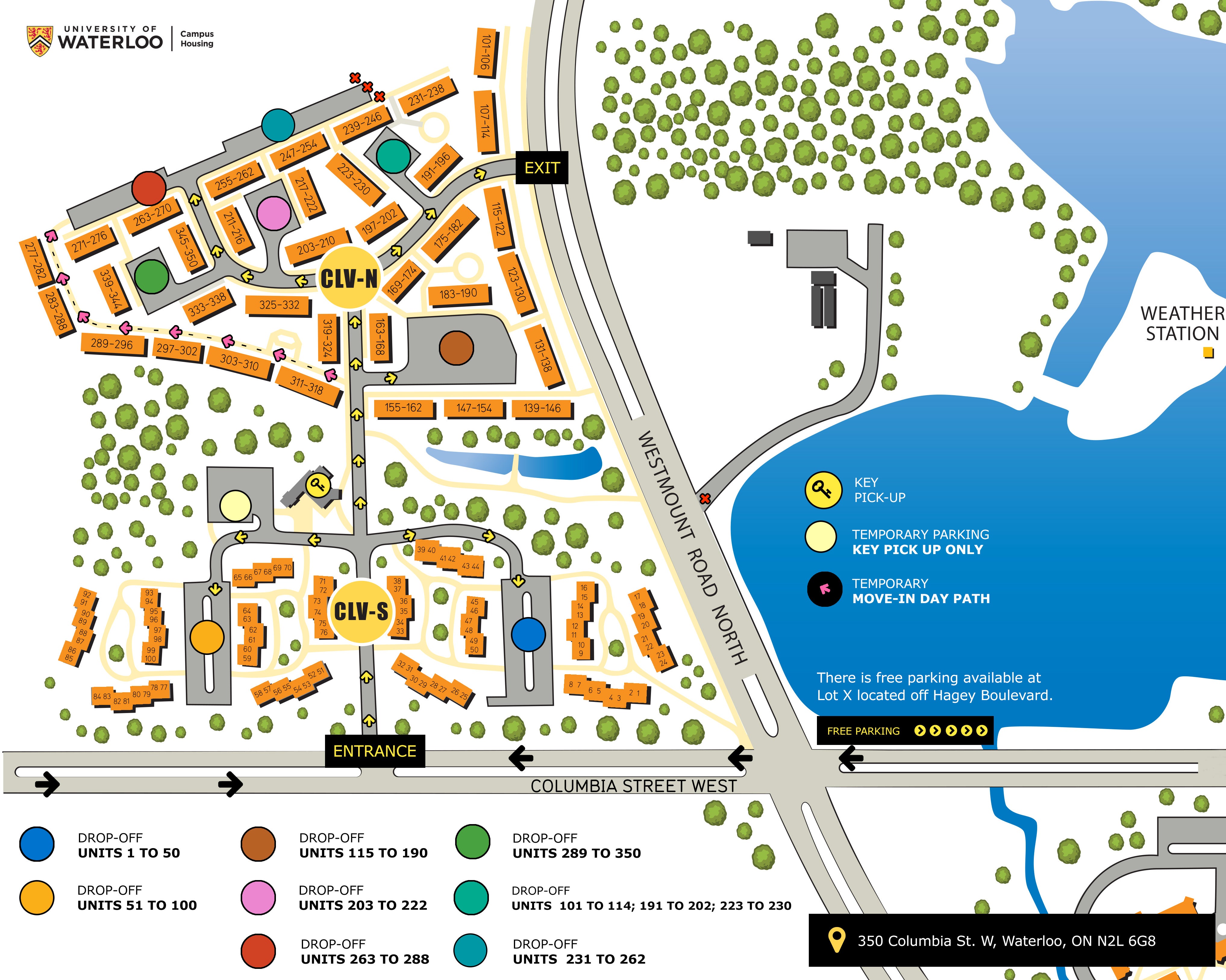 CLV undergraduate move-in map