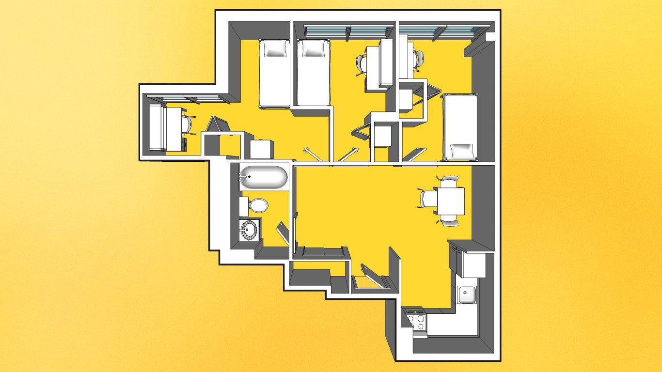 UW Place - Eby Hall - 3 bedroom suite - layout 2