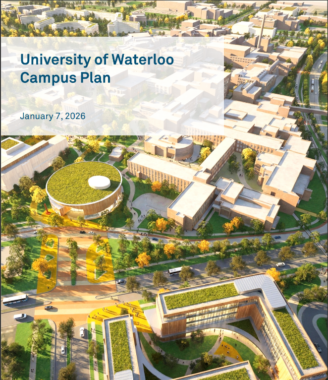the cover of the campus plan which is an image of the university 