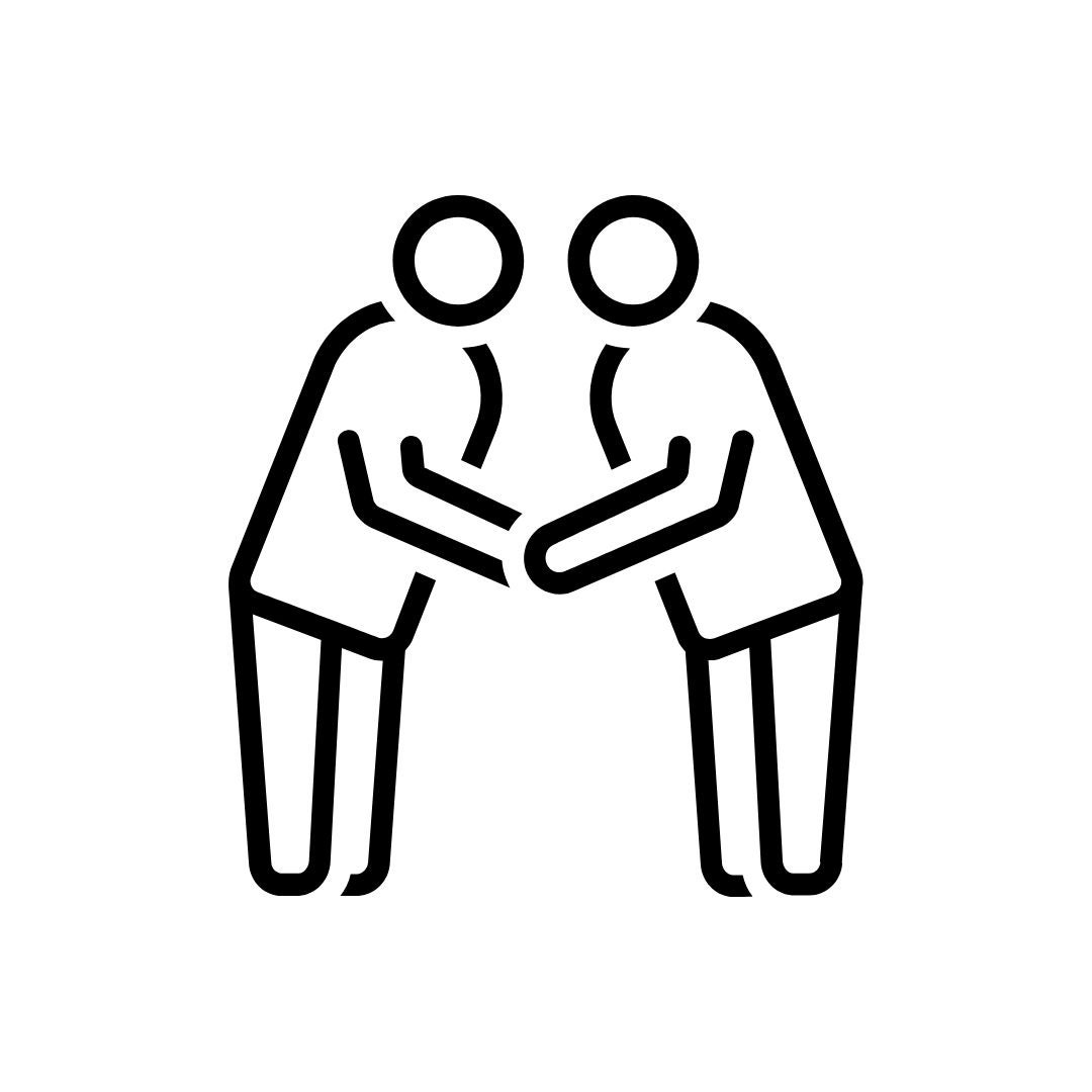 two people handshaking icon 