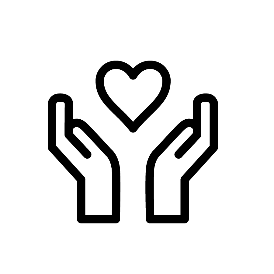Icon of hands surrounding a heart