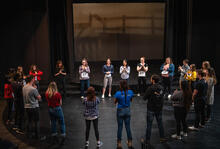 students auditioning for play