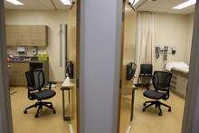 a view into a doctors examination room
