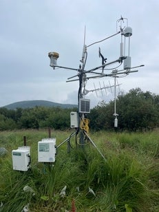 Eddy covariance tower at Sibbald Fen
