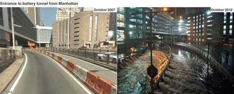 before and after pics of Manhattan after Hurricane Sandy swept through