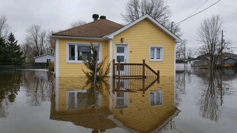 A house flooded in Gatineau.
