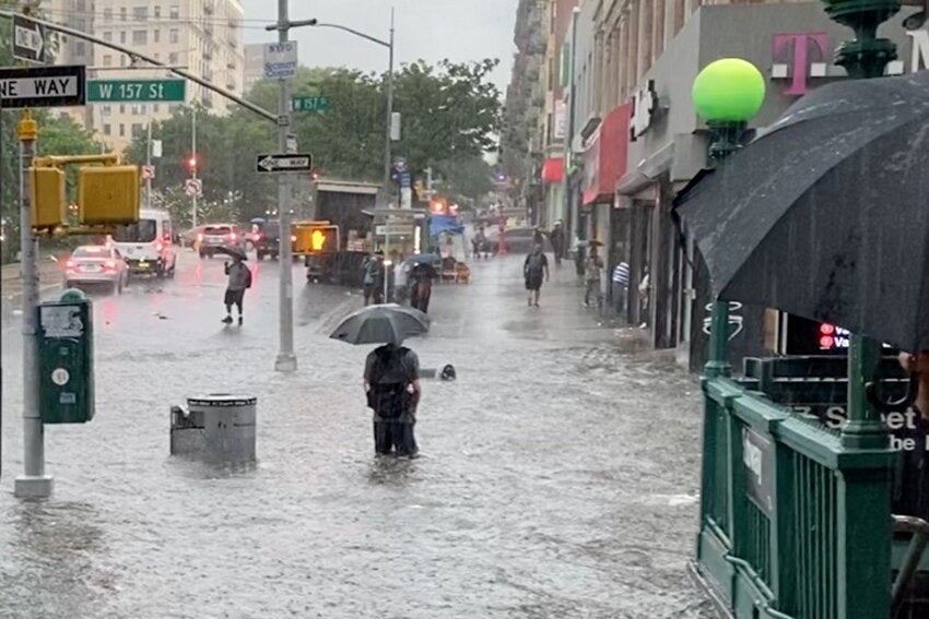 NYC streets flood