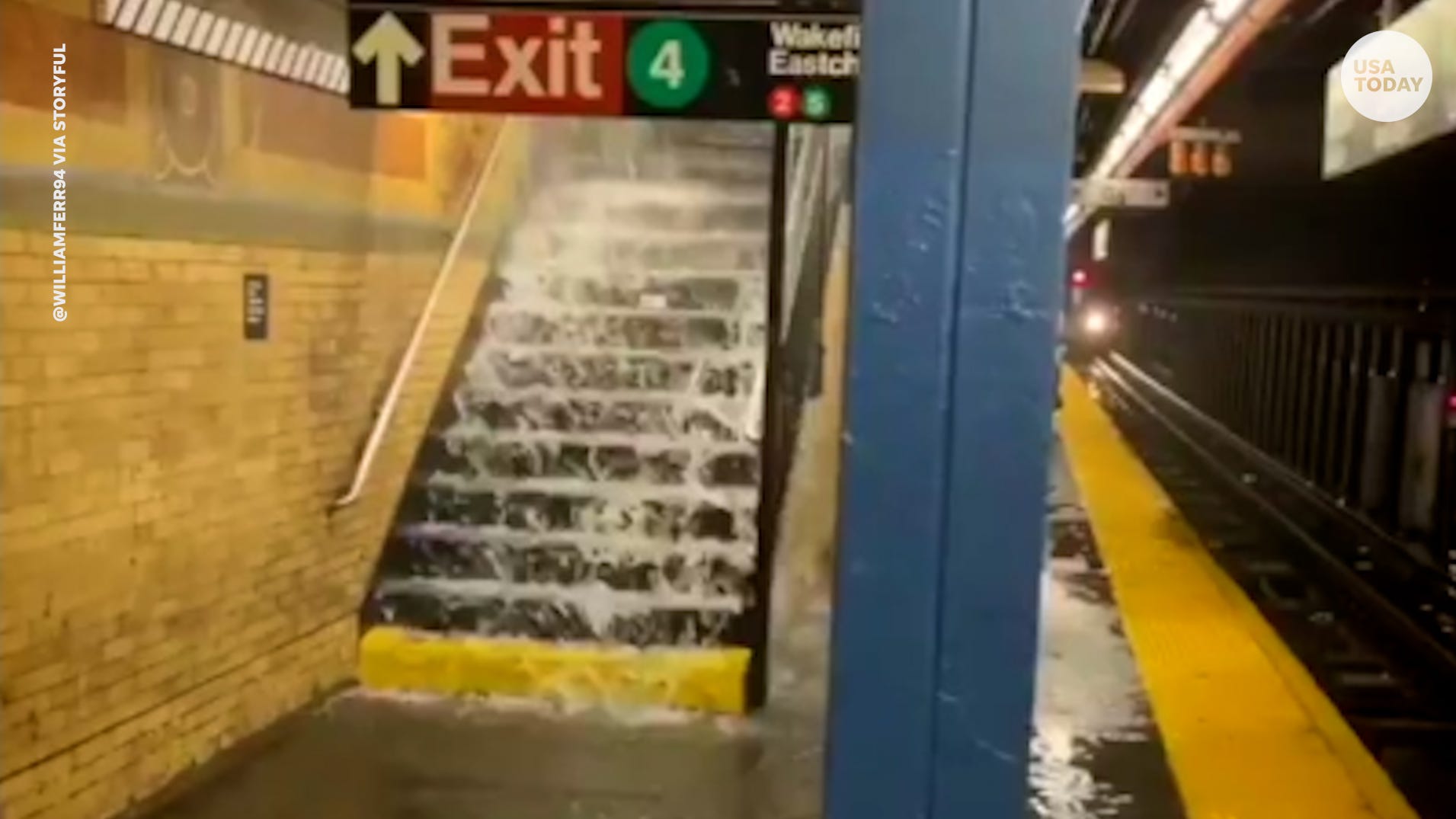 Underground train station in NYC floods