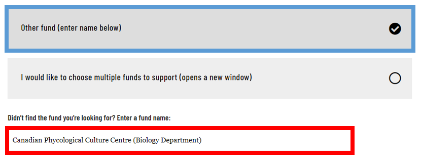 Credit card giving form settings for CPCC donations.