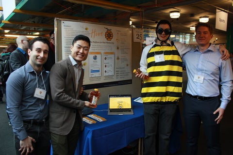 software engineering students showcasing project