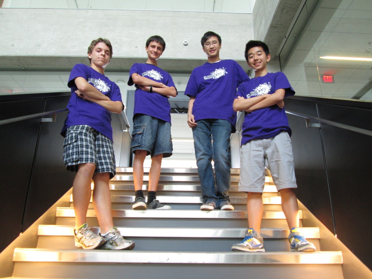 Summer Leadership program participants posing in Engineering 5