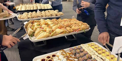 buffet of sandwiches and wraps