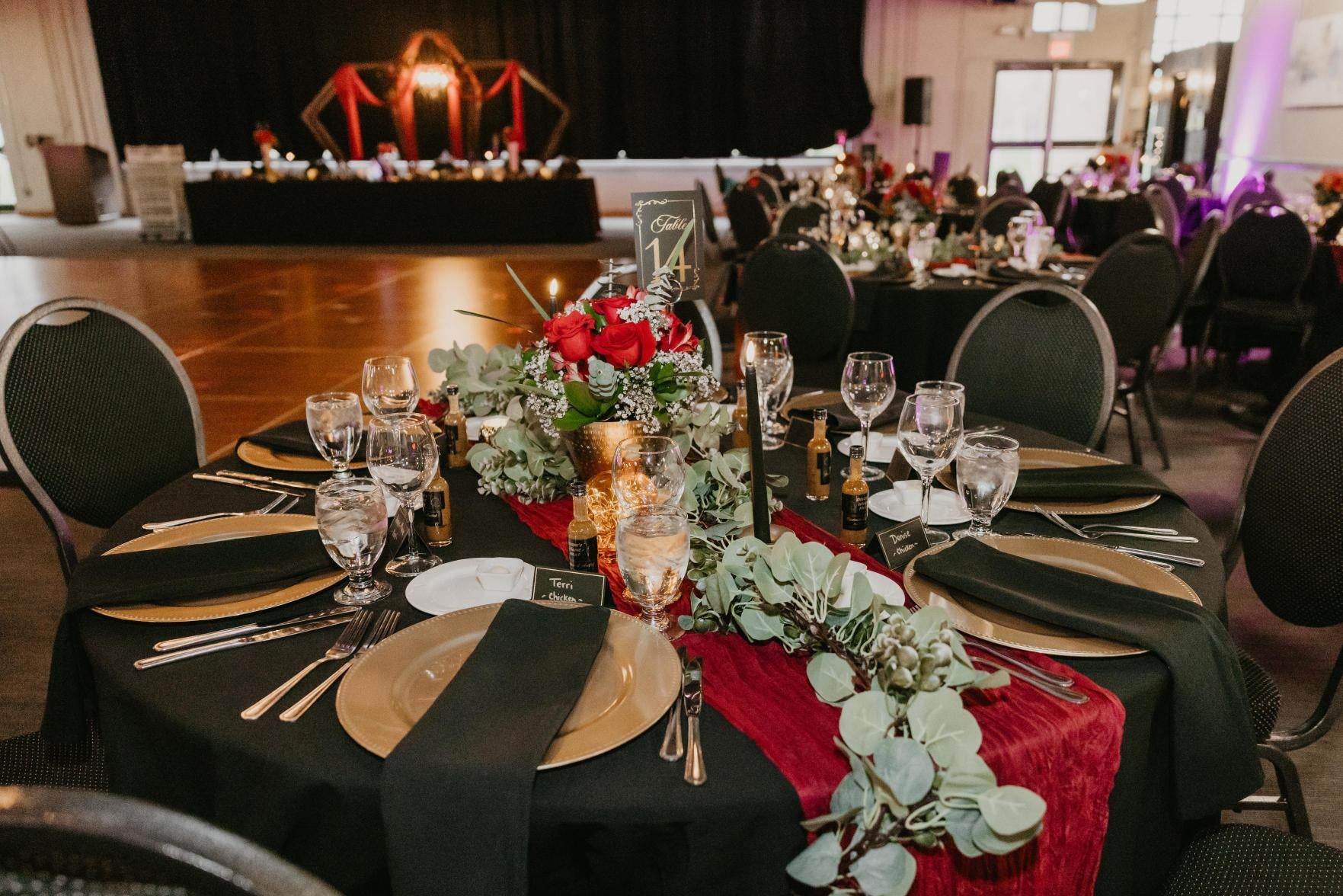 Wedding table set up