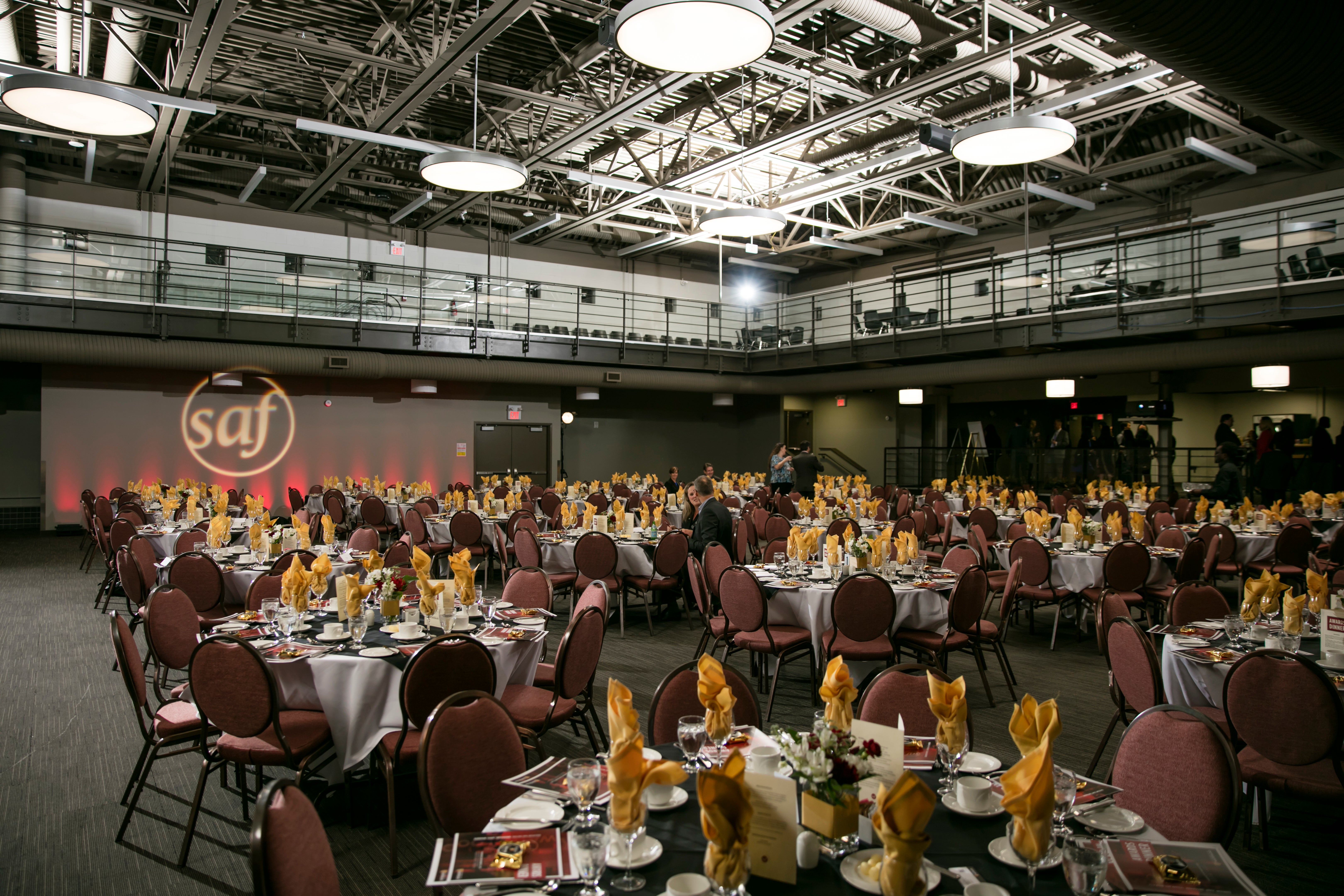 Fed Hall set up for SAF alumni dinner