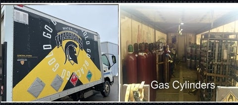 truck and gas cylinders