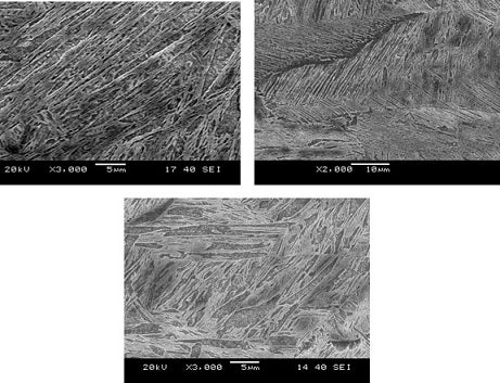 Fusion zone microstructure developed in fiber laser welding of similar and dissimilar combination LWBs of DP980 and HSLA steels