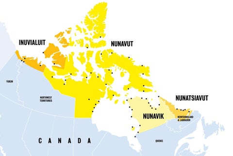 Inuit Nunangat (homelands) map