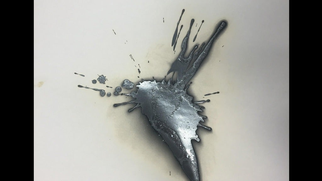 Sample of iodine plattered on a piece of paper.