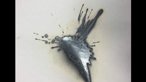 Sample of iodine plattered on a piece of paper.