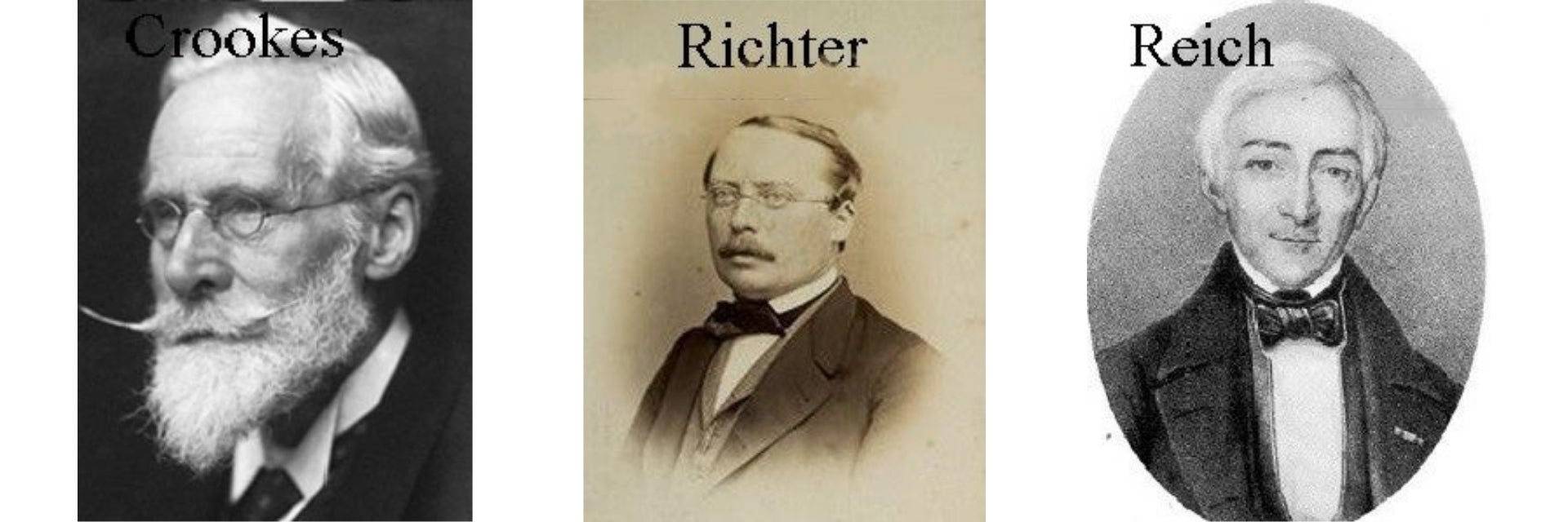Portraits of Crookes, Richter and Reich