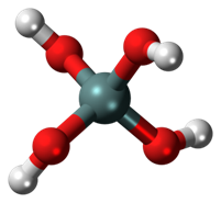 Ball-and-stick representation of silicic acid.