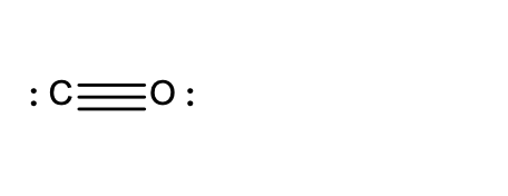 Lewis structure C: Carbon monoxide with a triple bond between the C and O