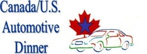 canada/US automotive dinner logo, has the same text as well as a car with a maple leaf on the hood