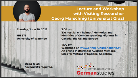 Georg Marschnig June 28 Lecutre 3pm - 4pm and Workshop 4pm - 5pm