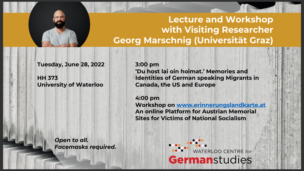 Georg Marschnig June 28 Lecutre 3pm - 4pm and Workshop 4pm - 5pm