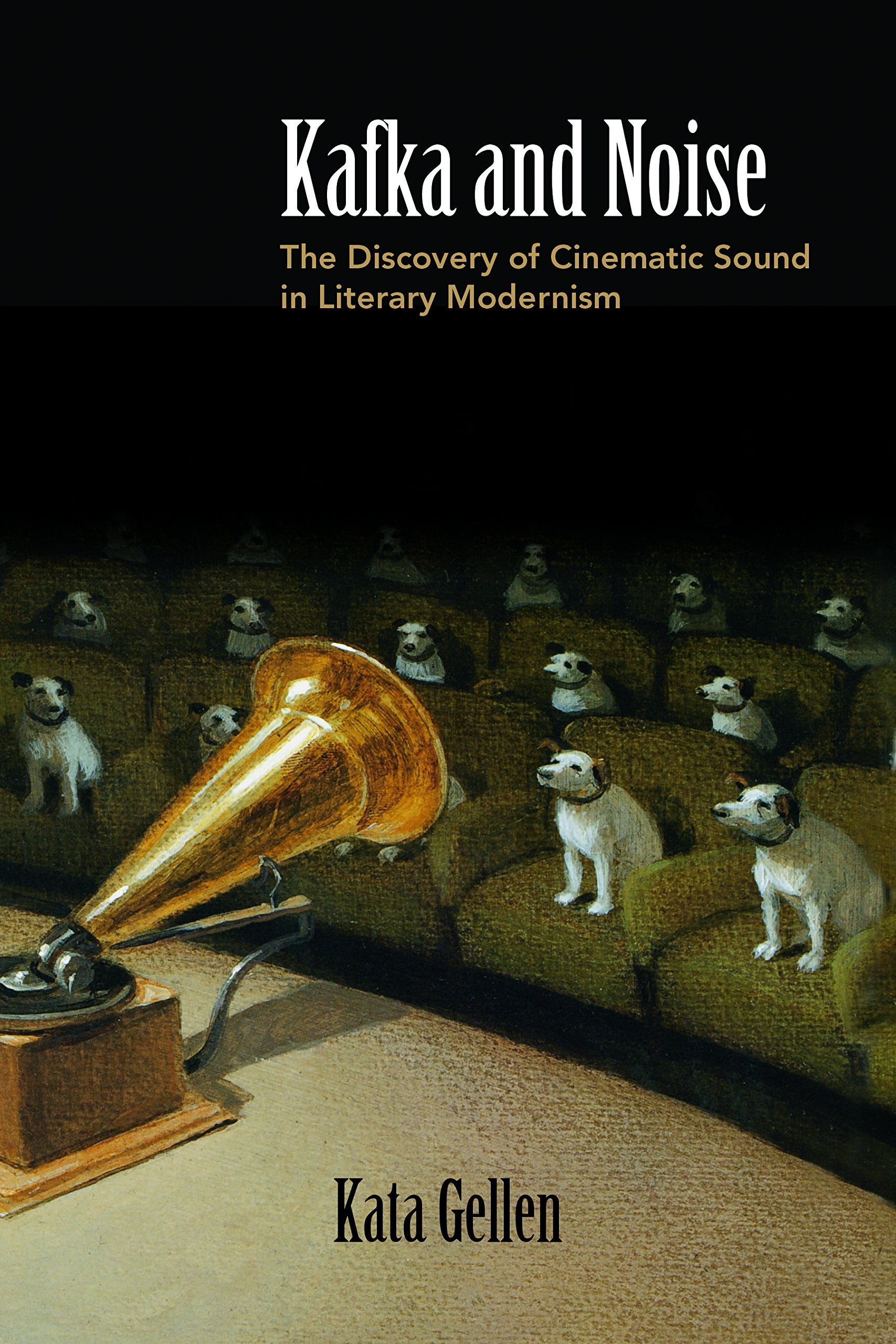 Vintage sound cone with an audience of dogs book cover.