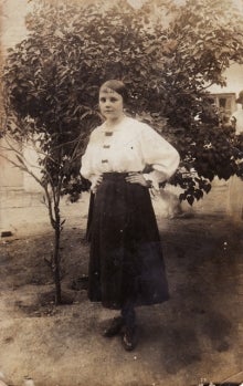 Young woman in traditional German clothing